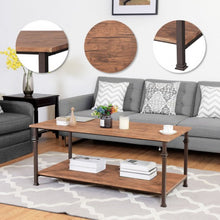 Load image into Gallery viewer, 2 Tier Living Room Accent End Coffee Table with Storage Shelf