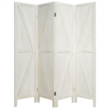 Load image into Gallery viewer, 4 Panels Folding Wooden Room Divider-White