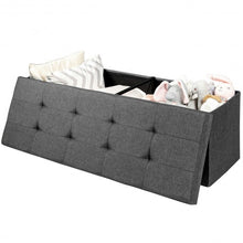 Load image into Gallery viewer, Fabric Folding Storage with Divider Bed End Bench-Dark Gray