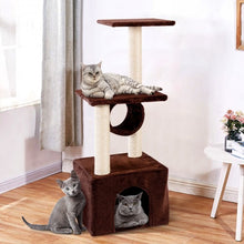 Load image into Gallery viewer, 37" Cat Tree Condo Scratch Post Kitten Pet House-Coffee