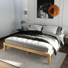 Load image into Gallery viewer, 14 Inch King Size Wood Platform Bed Frame-Natural
