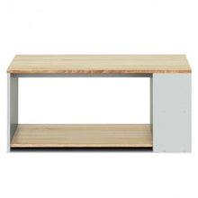 Load image into Gallery viewer, Coffee Table Sofa Side Table with Storage Shelves -Natural