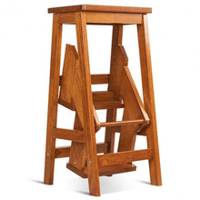 Load image into Gallery viewer, 3 Tier Step Stool 3 in 1 Folding Ladder Bench-Natural
