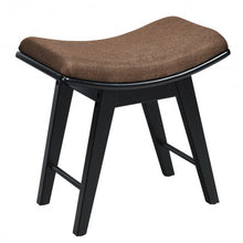 Load image into Gallery viewer, Modern Dressing Makeup Stool with Concave Seat Rubberwood Legs-Black