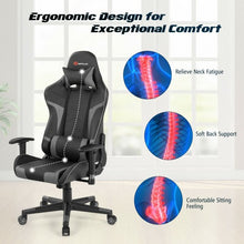 Load image into Gallery viewer, Reclining Swive Massage Gaming Chair-Gray