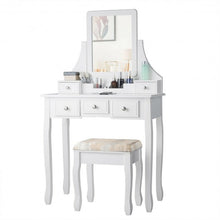 Load image into Gallery viewer, 5 Drawers Removable Box Makeup Dressing Vanity Set-White