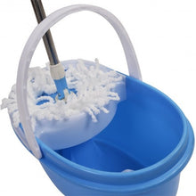 Load image into Gallery viewer, Rotating Head Easy Magic Floor Mop Bucket 2 Heads Microfiber Spin Spinning-blue