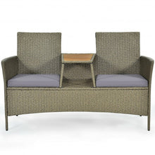 Load image into Gallery viewer, 2-Person Patio Rattan Conversation Furniture Set with Coffee Table