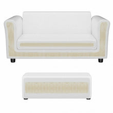 Load image into Gallery viewer, Soft Kids Double Sofa with Ottoman-White