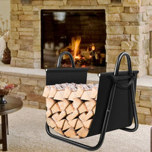 Load image into Gallery viewer, Firewood Rack Log Holder with Canvas Tote Carrier