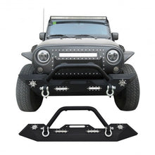 Load image into Gallery viewer, Jeep Wrangler JK Winch Plate Front Bumper w/ LED Lights