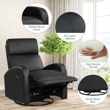 Load image into Gallery viewer, Recliner Chair Swivel Rocker Manual Single Sofa Lounger with Footrest-Black
