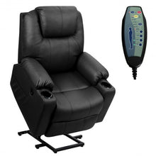 Load image into Gallery viewer, Electric Power Lift Leather Massage Sofa-Black