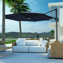 Load image into Gallery viewer, 10 Ft Patio Offset Cantilever Umbrella with Solar Lights-Navy