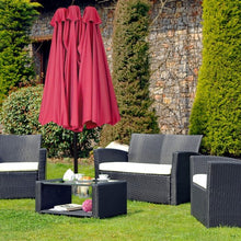 Load image into Gallery viewer, 15' Twin Patio Umbrella Double-Sided Outdoor Market Umbrella without Base -Wine