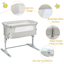 Load image into Gallery viewer, Travel Portable Baby Bed Side Sleeper Bassinet Crib with Carrying Bag-Beige