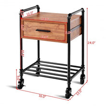 Load image into Gallery viewer, 2-Tier End Coffee Living Room Table with Drawer & Wheels