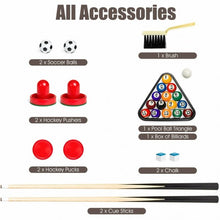 Load image into Gallery viewer, 3-In-1 Combo Game Table Soccer Billiard Slide Hockey