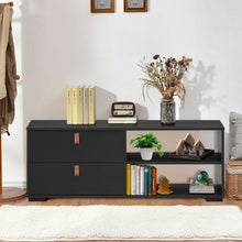 Load image into Gallery viewer, Entertainment Media TV Stand with Drawers-Black