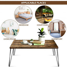 Load image into Gallery viewer, Rustic Industrial Solid Wood Rectangular Cocktail Coffee Table