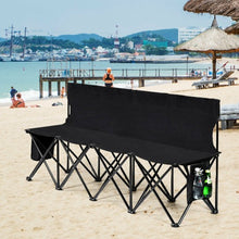 Load image into Gallery viewer, Folding 4 Seats Sports Sideline Bench Outdoor with Side Bag