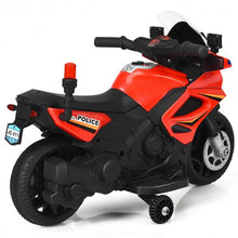 Load image into Gallery viewer, 6V Kids 4-Wheel Ride On Police Motorcycle with Training Wheels-Red
