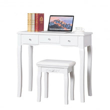 Load image into Gallery viewer, Vanity Set with Removable Makeup Organizer-White