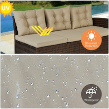 Load image into Gallery viewer, 3 Pcs Rattan Dining Set Patio Furniture Sofa with Cushions