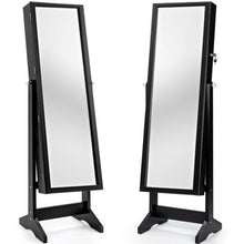Load image into Gallery viewer, Jewelry Cabinet Stand Mirror Armoire with Large Storage Box-Black