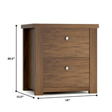 Load image into Gallery viewer, 2- Tiers Bedside Sofa Table -Walnut