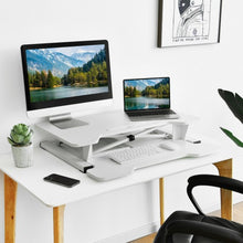 Load image into Gallery viewer, Height Adjustable Standing Desk Converter with Removable Keyboard Tray-White