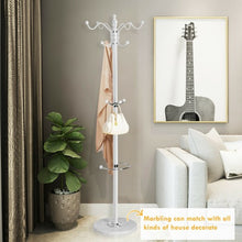 Load image into Gallery viewer, 15 Hooks 70" Metal Coat Hat Jacket Stand Tree Holder Hanger Rack w/ Marble Base