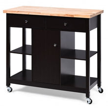Load image into Gallery viewer, Rolling Kitchen Trolley Island Utility Cart Storage Shelf-Deep Brown