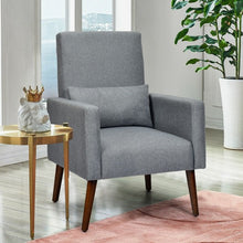 Load image into Gallery viewer, 2-in-1 Fabric Upholstered Rocking Chair with Pillow-Gray