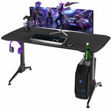 Load image into Gallery viewer, Gaming Desk 62.5" T-Shape Height Adjustable with Cup Holder