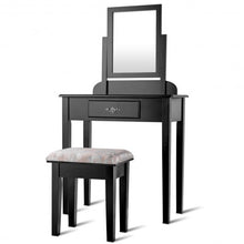 Load image into Gallery viewer, Vanity Dressing Table Stool Set with Large Makeup Mirror