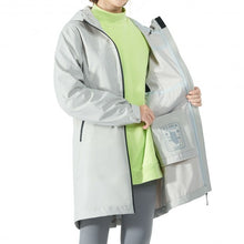 Load image into Gallery viewer, Hooded Women's Wind & Waterproof Trench Rain Jacket-Gray-S