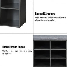 Load image into Gallery viewer, 10-Cube Organizer Entryway Padded Shoe Storage Bench-Gray