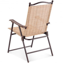Load image into Gallery viewer, Set of 2 Patio Folding Sling Back Camping Deck Chairs-Beige