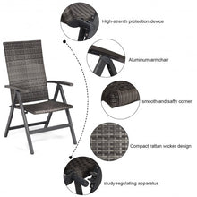 Load image into Gallery viewer, 2 pcs Rattan Folding Reclining  Outdoor Wicker Portable Chairs