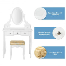 Load image into Gallery viewer, Vanity Make Up Table Set Dressing Table Set with 5 Drawers-White