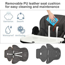 Load image into Gallery viewer, Foldable High chair with Multiple Adjustable Backrest-Dark Gray