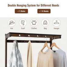 Load image into Gallery viewer, 5 In 1 Bamboo Coat Rack Shoe Bench Entryway Hall Tree with Storage Box-Coffee