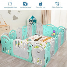 Load image into Gallery viewer, 18-Panel Baby Playpen with Music Box & Basketball Hoop-Gray