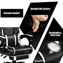 Load image into Gallery viewer, Massage Gaming Chair with Footrest and Lumbar Support-White
