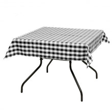 Load image into Gallery viewer, 10 Pcs 52" x 52" Square Polyester Plaid Dinner Tablecloth-Black