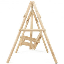Load image into Gallery viewer, Rustic Wooden Porch Swing Bench with A-Frame Stand Set