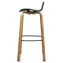Load image into Gallery viewer, Set of 2 Modern Barstools Pub Chairs with Low Back and Metal Legs-Black
