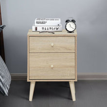 Load image into Gallery viewer, 2-Drawer Nightstand Beside End Side Table with Rubber Legs