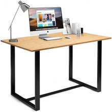 Load image into Gallery viewer, Computer Desk with Bamboo Top & Metal Frame-Natural Desk